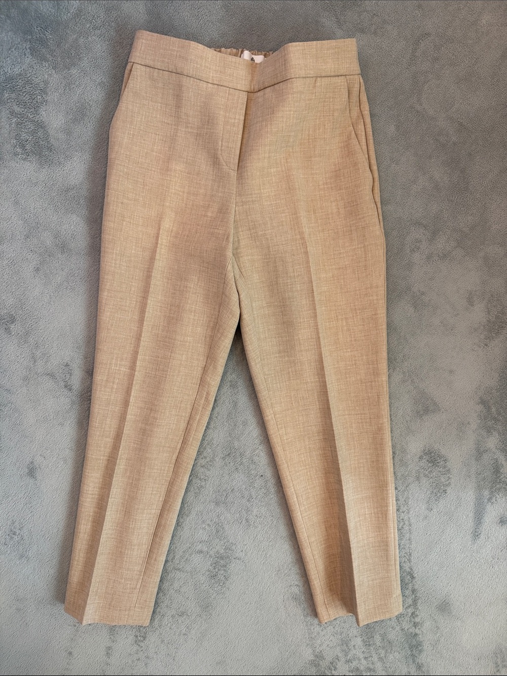 Babaton Light Beige Linen-Blend Trousers